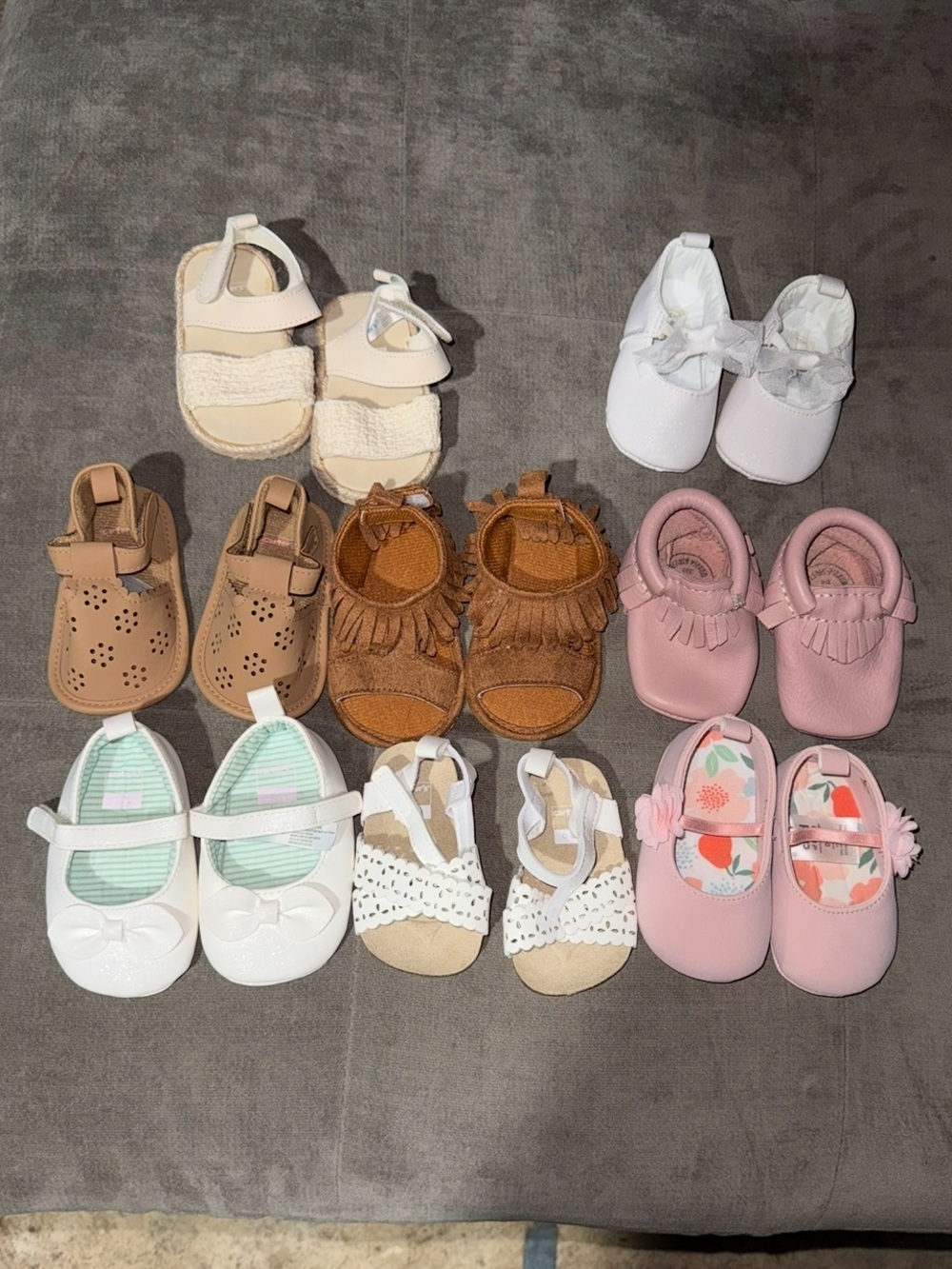 Various Soft-Soled Baby Shoes - Multiple Styles 0-6 months